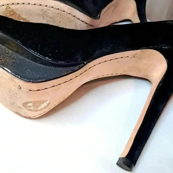 Sam Edelman velour & gold stiletto sz 10 - Picture 4 of 7